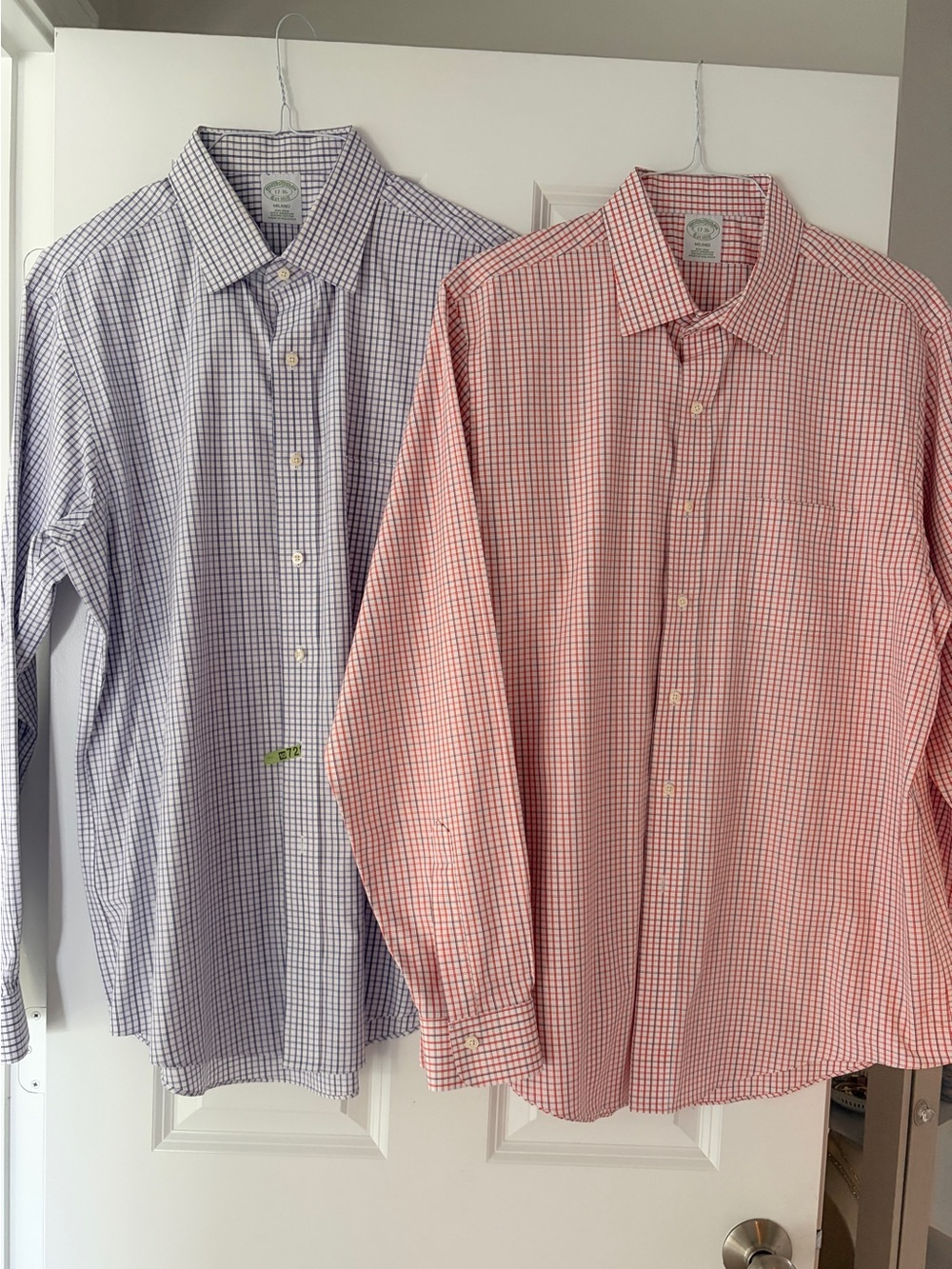 Milano Men’s Button-Down Check Shirt Pair - Blue and Pink Checks